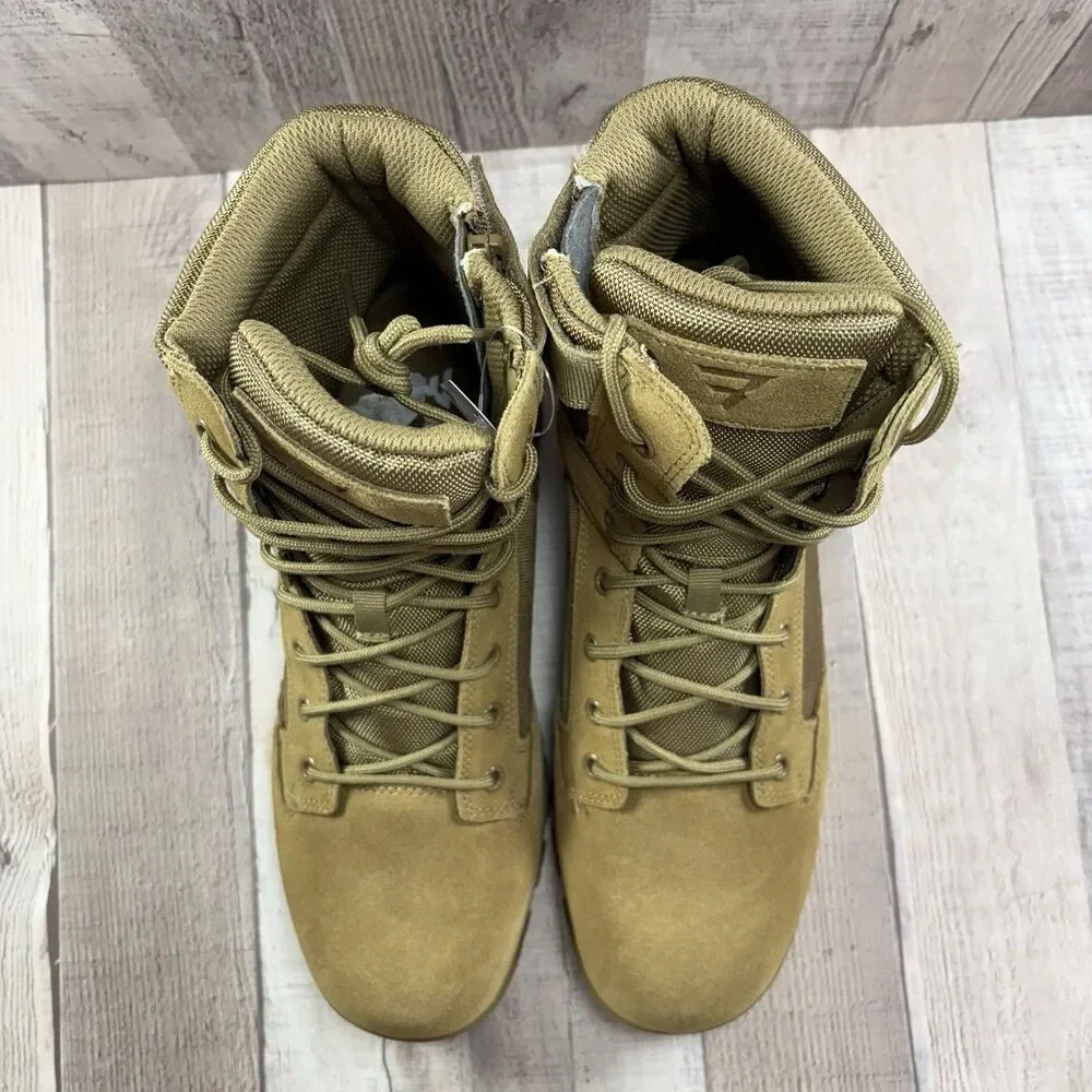 Bates Tac Sport Mens Size 9 Tactical Duty Suede Boots 8 Inch Zip Soft Toe Coyote